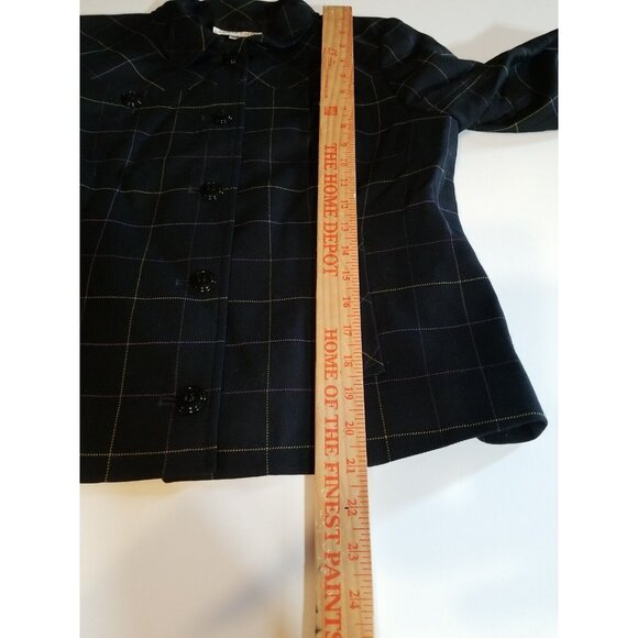 Vintage Pendleton Black Wool Cropped Blazer Jacket Womens Size 8 Preppy Classic - Picture 11 of 11